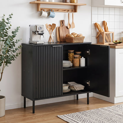 Fluted Buffet Cabinet with 2-Door Storage