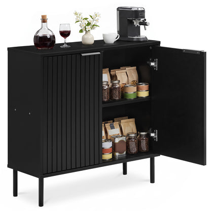 Fluted Buffet Cabinet with 2-Door Storage
