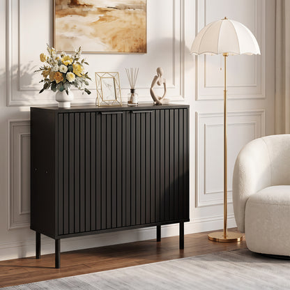 Fluted Buffet Cabinet with 2-Door Storage