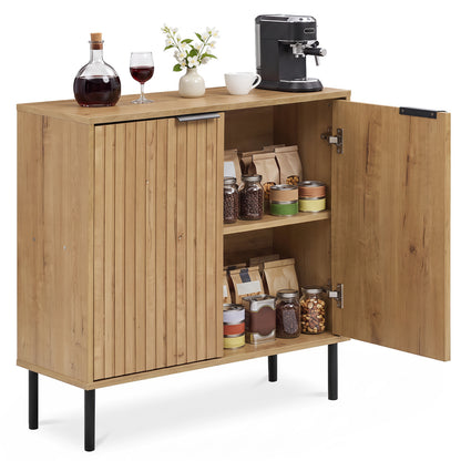 Fluted Buffet Cabinet with 2-Door Storage