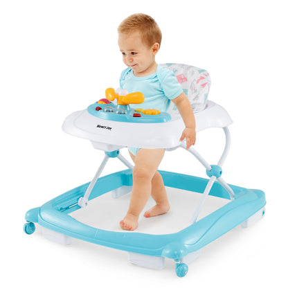 Foldable Baby Walker with 3 Adjustable Heights and Padded Seat-Green