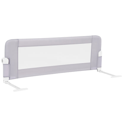 Foldable Bed Rail with Swing Down Design - Light Gray