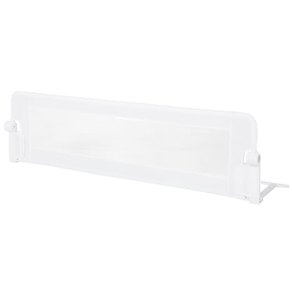 60-Inch Foldable Bed Rail Swing Down Baby Bed Guard Rail with Adjustable Safety Strap-Grey - White