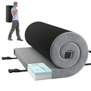 Foldable Camping Mattress with High density foam Cushion and Anti-slip Bottom-Navy - Gray