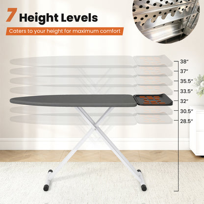 Full Size Foldable Ironing Board with 7 Adjustable Heights