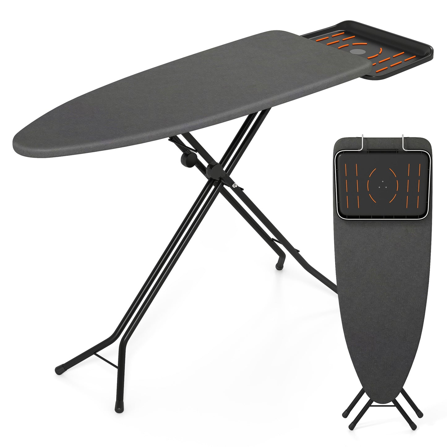 Full Size Foldable Ironing Board with Collapsible Iron Rest