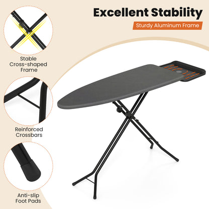 Full Size Foldable Ironing Board with Collapsible Iron Rest