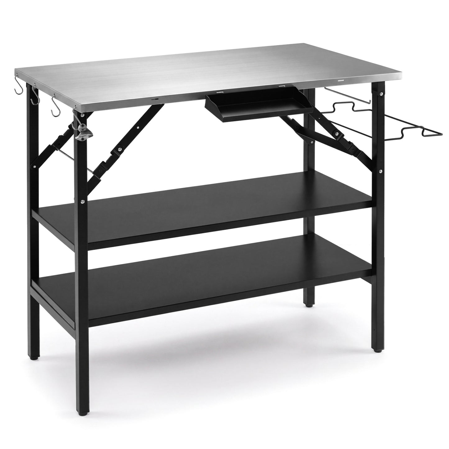 Foldable Outdoor Cook Station with Removable Shelves