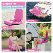 Foldable Outdoor Pool Chair with Handle and Back Support-Pink