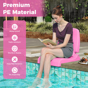 Foldable Outdoor Pool Chair with Handle and Back Support-Pink