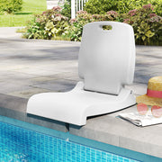 Foldable Outdoor Pool Chair with Handle and Back Support-White
