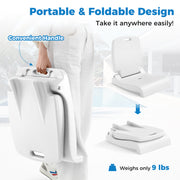 Foldable Outdoor Pool Chair with Handle and Back Support-White