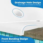 Foldable Outdoor Pool Chair with Handle and Back Support-White