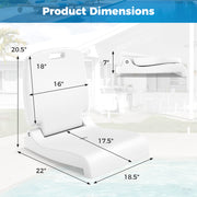 Foldable Outdoor Pool Chair with Handle and Back Support-White