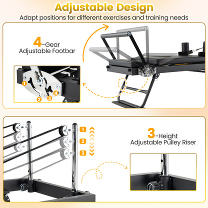 Foldable Pilates Reformer Machine for Home Gym Large Pilates Equipment