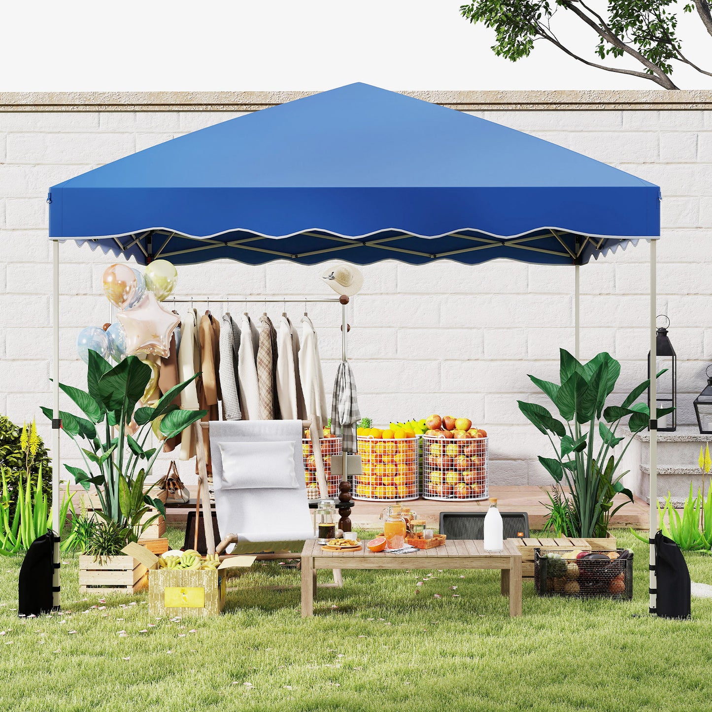 Foldable 10 X 10 Feet Pop up Canopy Tent with Wheeled Bag