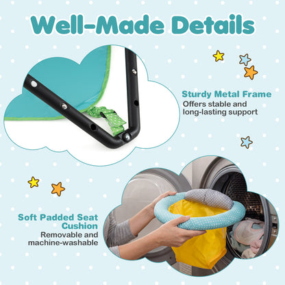 Foldable Baby Jumper with Canopy and Interactive Toys