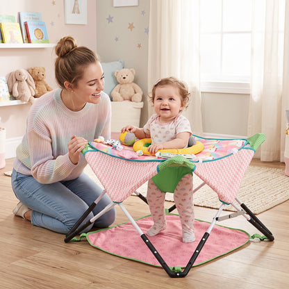 Foldable Baby Jumper with Canopy and Interactive Toys