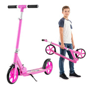 Folding Aluminum Alloy Scooter with 3 Adjustable Heights-Blue - Pink