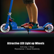 Folding Aluminum Kids Kick Scooter with LED Lights-Blue