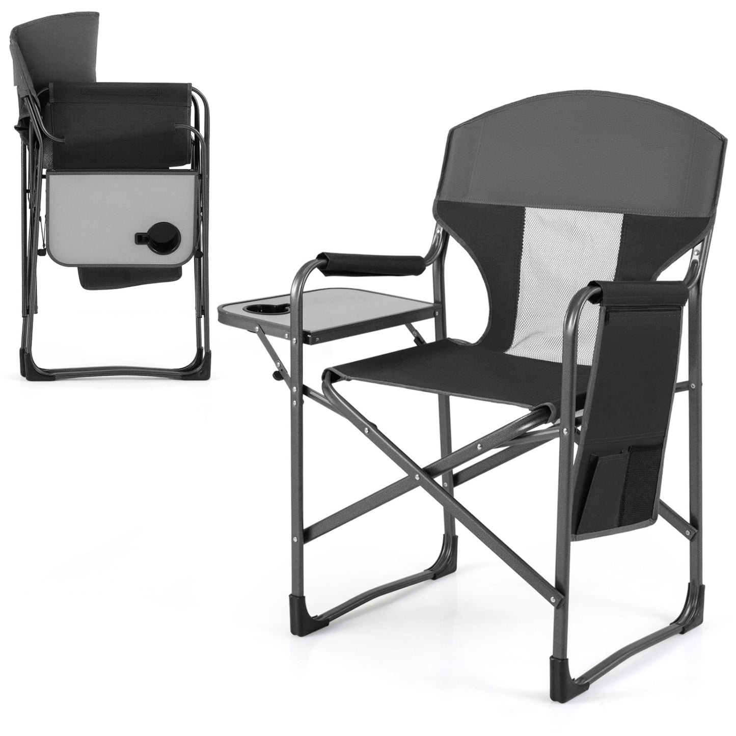 Folding Camping Chair with Cup Holder and Storage Pocket