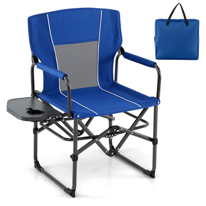Folding Camping Chair with Side Table and Cup Holder