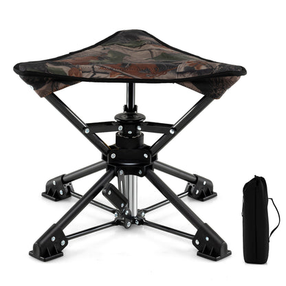 Folding Camping Stool 360¬∞ Swivel Hunting Chair with Anti-Sink Feet-Camouflage