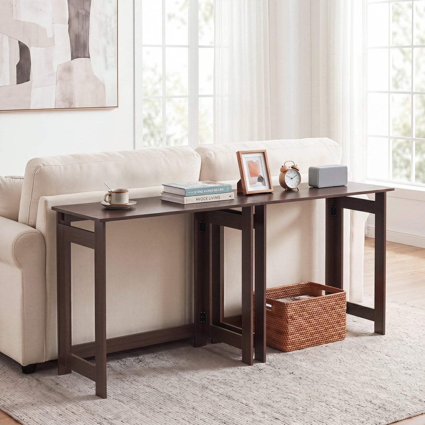 Folding Console Table with Space-Saving Design