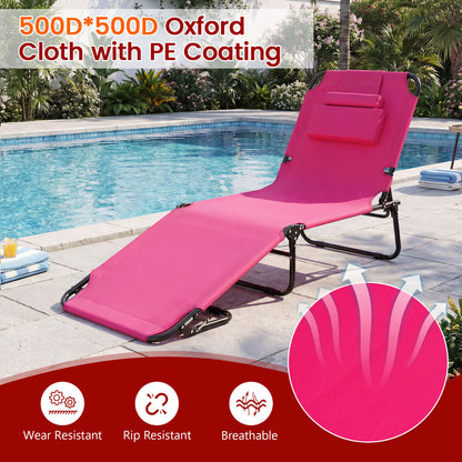 Folding Face Down Tanning Chair with Face Hole 3 Removable Pillows