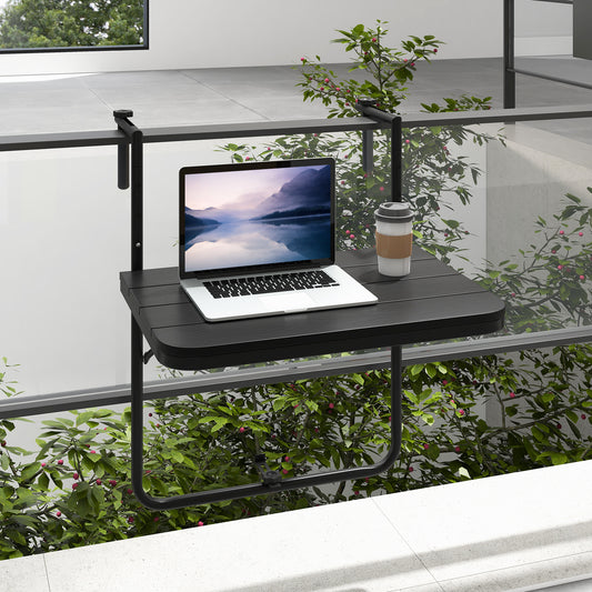 Folding Hanging Table with 3-Level Adjustable Height for Patio Balcony