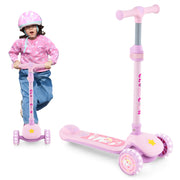 Folding Kids Scooter with Extra Wide Deck and LED Lighted PU Wheels