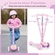 Folding Kids Scooter with Extra Wide Deck and LED Lighted PU Wheels