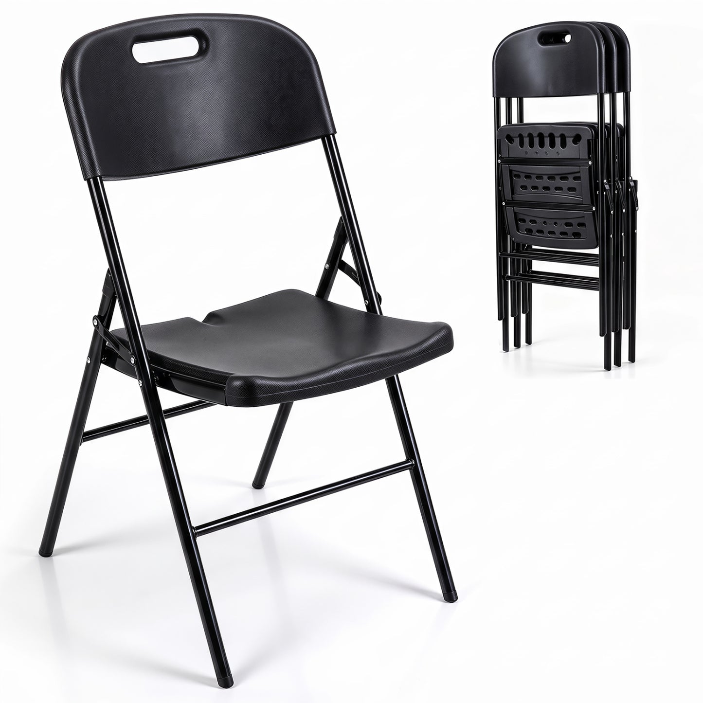 Folding Plastic Chairs 4-Pack, 330 LBS Capacity