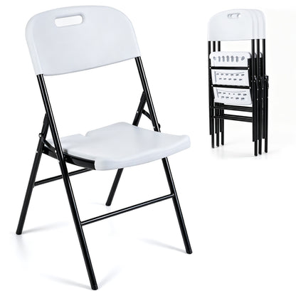 Folding Plastic Chairs 4-Pack, 330 LBS Capacity