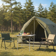 Folding Roll-up Camping Table with Metal Legs-Silver