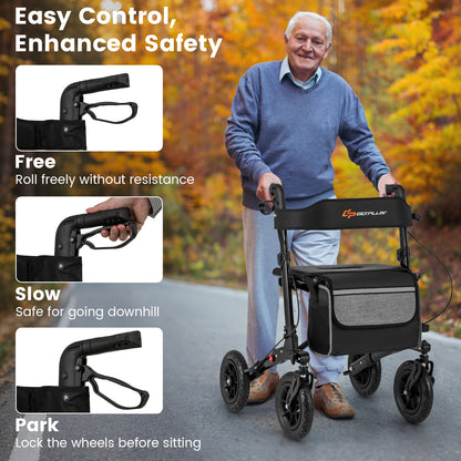 Folding Rollator Walker for Seniors with Seat for All Terrain