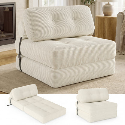 Folding Sofa Bed with Pillow and Back Support for Living Room
