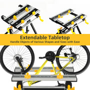 Folding Work Table with Tiltable Platform and 7-level Adjustable Height-Black