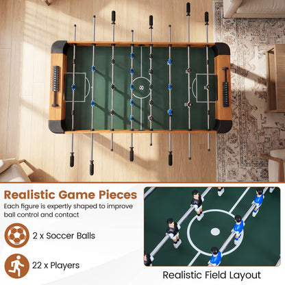 Foosball Table Competition Full Size Soccer Game Table with 22 Players-Natural