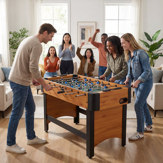 Foosball Table Competition Full Size Soccer Game Table with 22 Players-Natural