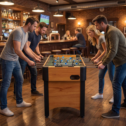 Foosball Table Competition Full Size Soccer Game Table with 22 Players-Natural