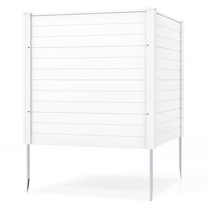 Freestanding 48 x 48 Inch Air Conditioner Fence with Metal Ground Stakes-White - White