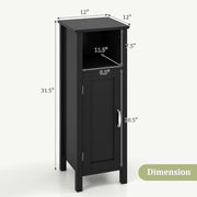 Bathroom Storage Organizer with 2-Tier Cabinet-Black