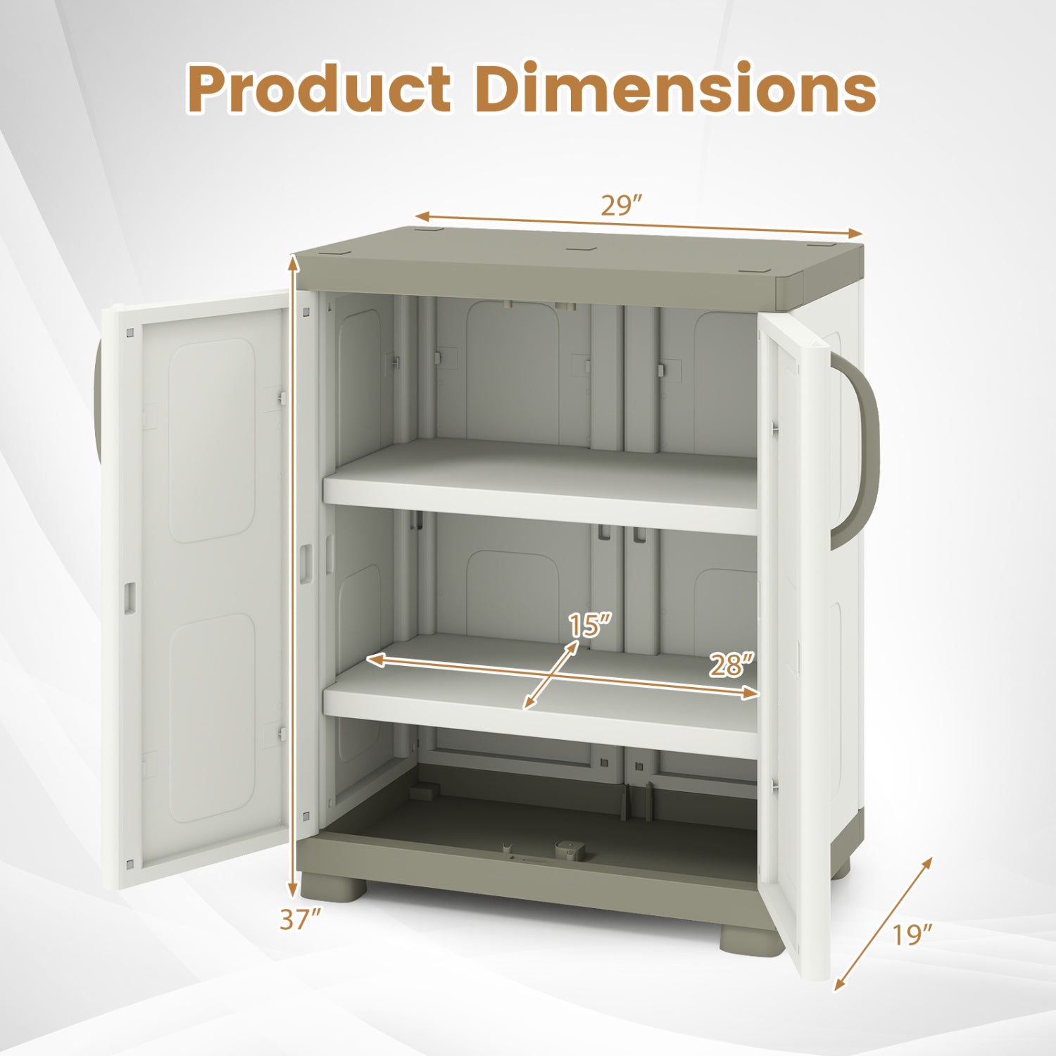 Freestanding Buffet Cabinet Sideboard with 2 Doors and Adjustable Shelves for Kitchen and Garage