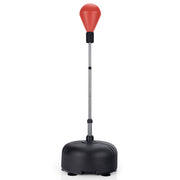 Adjustable Freestanding Punching Bag with Boxing Gloves-Black - Red