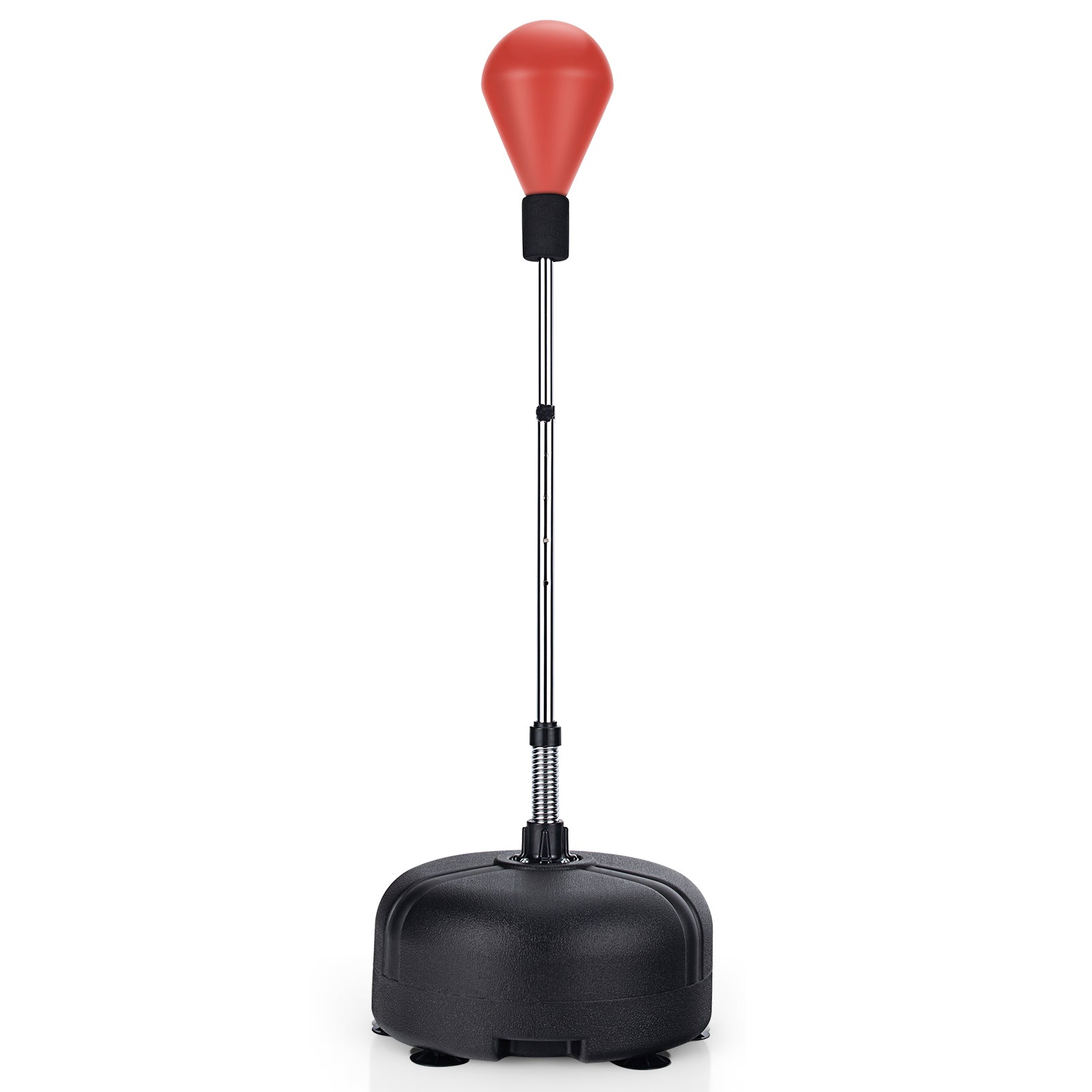 Adjustable Freestanding Punching Bag with Boxing Gloves-Black - Red