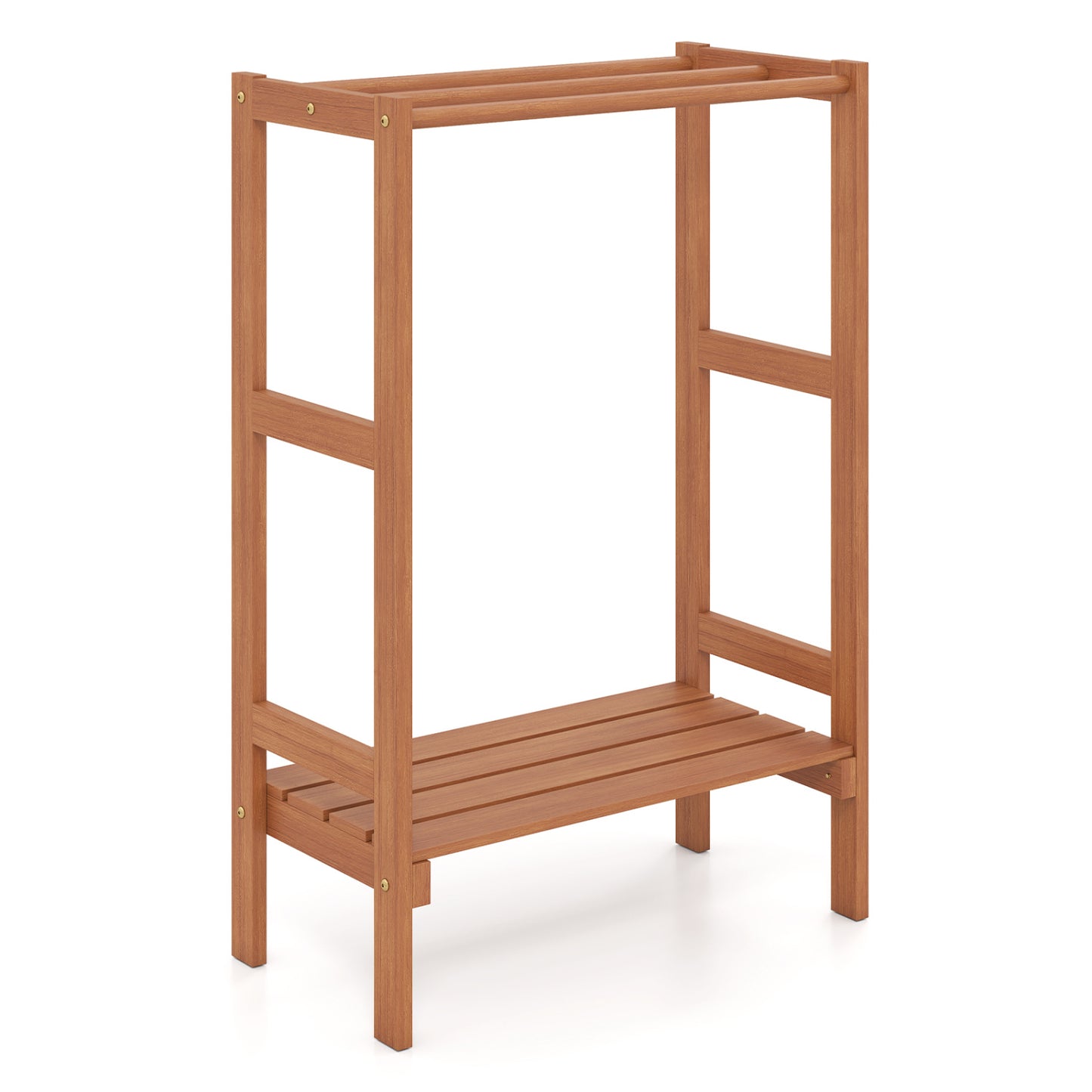 Freestanding Towel Rack with 3 Bars and Bottom Shelf