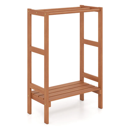 Freestanding Towel Rack with 3 Bars and Bottom Shelf