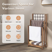 Freestanding Towel Rack 3-Bar Hand Towel Drying Stand with Bottom Storage Shelf