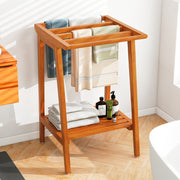 Freestanding Towel Rack with Storage Shelf for Bathroom